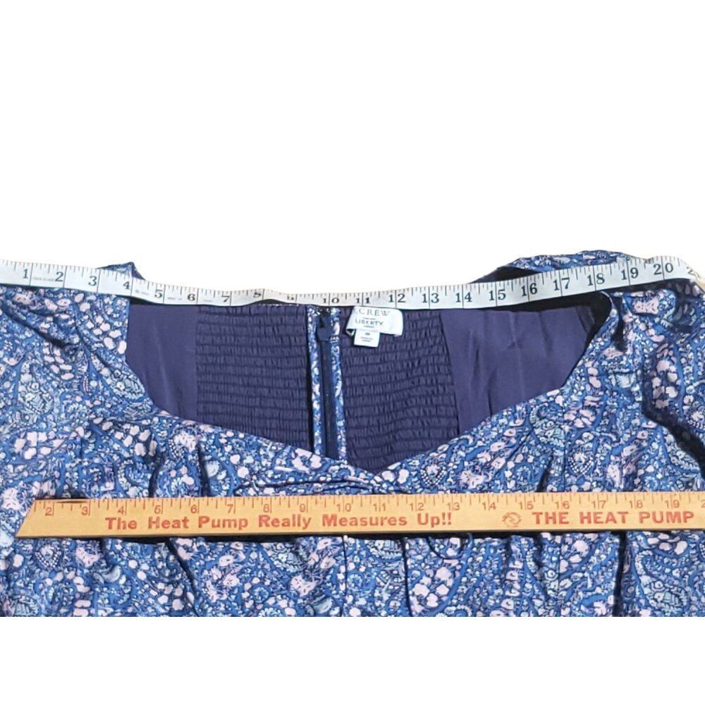 J. Crew Navy Blue Paisley Mini Dress with Pink Detail - Picture 6 of 12